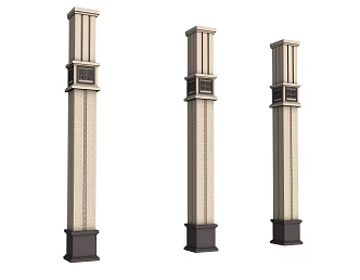 Roman Column Chinese Column Huipe Column 3d model