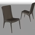 Modern Dark Gray Dining Chairs With Sleek Design And Slender Legs 3d model