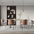 Light Luxury Dining Table and Chair Combination Dining Table and Chair 3d model