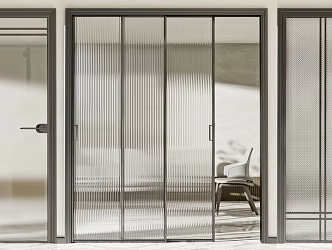 Modern swing door glass door 3d model
