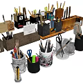 Office Desk Organizers With Pencils Scissors Pens And Storage Holders