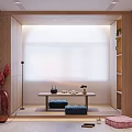 Shower Sauna Space With Yoga Mat And Fitness Gear