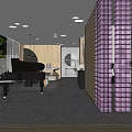 Modern Piano Room Interior With Grand Piano And Elegant Decor