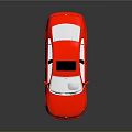 Red Modern Sedan With Sunroof Black Wheels And Reflective Surface
