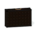 Elegant Classic Patterned Suitcase With Brown Exterior And Gold Handle Design 3d model