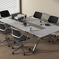 Conference table and chair combination 3d model