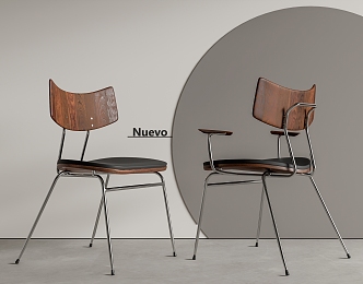 Nuevo Dining Chair Single Chair Leisure Chair 3d model