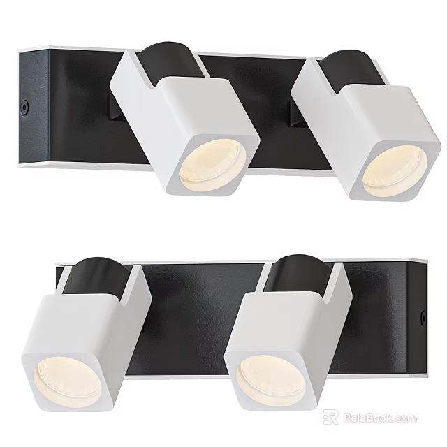 Modern Ceiling Downlights And Spotlights With White Body Black Base For Interior Lighting 3d model