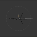 Vintage Military Machine Gun With Green Tripod Stand And Long Barrel