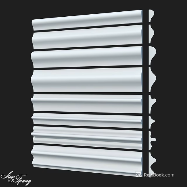 White Layered Curved Decorative Components With Smooth Surface For Interior Decoration 3d model 