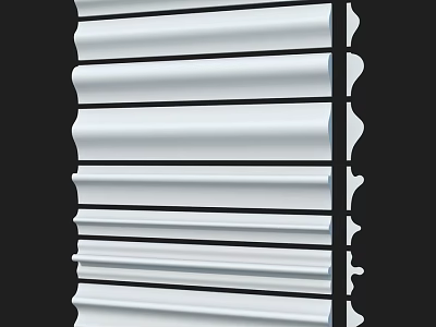 White Layered Curved Decorative Components With Smooth Surface For Interior Decoration 3d model