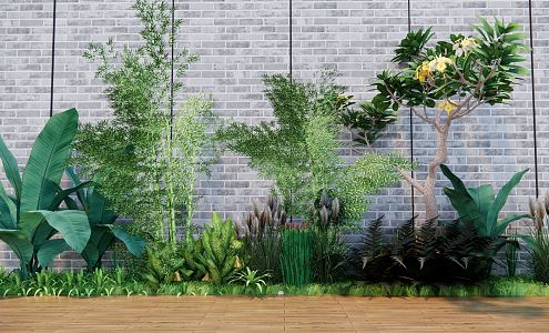 A corner of the modern plant court 3d model