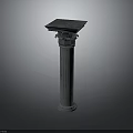 Classical Architectural Stone Column With Intricate Capital And Base Details