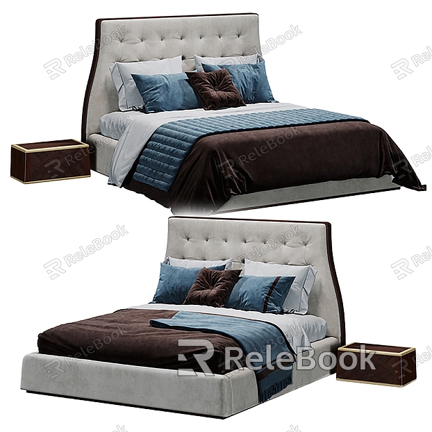 double bed bedroom furniture bedside table bed model