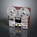 Vintage Computer Reel to Reel Tape Drive With Wooden Panel And Control Knobs 3d model