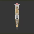Detailed Battleship Model With Gray Deck Turret Mast And Red Hull