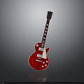Red Electric Guitar With Black Neck And White Accents For Home Living