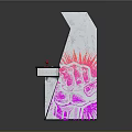 Neon Fist Arcade Machine With Pink White Design And Graffiti Art Illuminated Screen