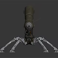 Mechanical Character Featuring Biomechanical Spider Like Multi Legged Metal Design And Sensor Arm 3d model