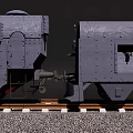 Gray NavalY Scale Train Model On Railway Tracks With Detailed Design