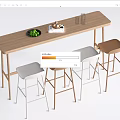 Modern Bar Table and Chair Dining Table and Chair Bar Stool 3d model