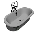 Vintage Free Standing Bathtub With Green Feet And Black Faucet Classic Design For Bathroom Decor