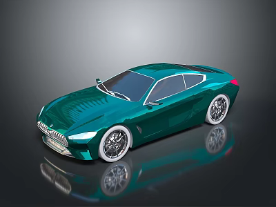 Sleek Green Sports Car With Modern Design Shiny Body And Alloy Wheels 3d model