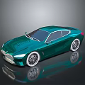 Sleek Green Sports Car With Modern Design Shiny Body And Alloy Wheels