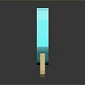 Blue Glossy Popsicle With Geometric Shape And Wooden Stick On Dark Surface