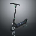 Modern Black Electric Scooter Design With Green Accents And Reflective Wheels