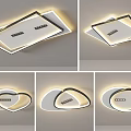 Modern Geometric Ceiling Lights With LED Strip Illumination And Sleek Design