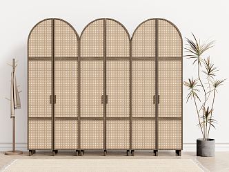 Silly Wardrobe Wooden Rattan Wardrobe Solid Wood Wardrobe 3d model