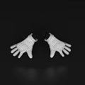 Elegant White Knit Gloves Display Intricate Texture On Black Background