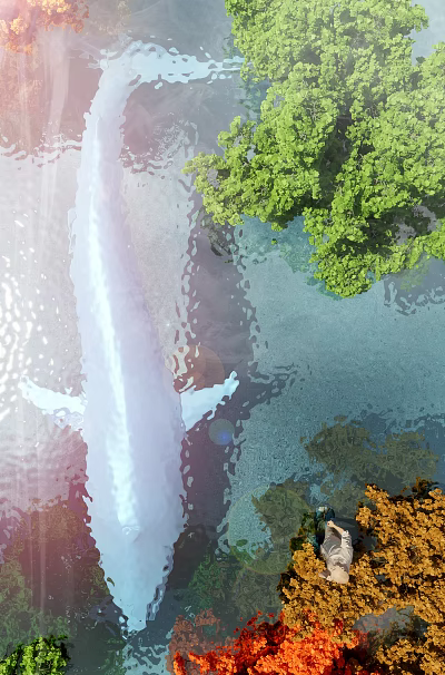 Modern Pond Outdoor 3d model