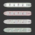 Water Transport Cargo Ship Models In Different Colors Arranged On 3d model