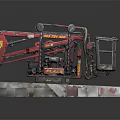 Red Tracked Aerial Work Platform With Mobile Hydraulic Lift And Basket