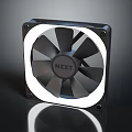 NZXT Computer Cooling Fan With White Frame And Black Blades Electronic Device
