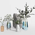 Beautiful Flower Vase Arrangements With Green Plants And White Blooms In Glass Ceramic Metal Holders
