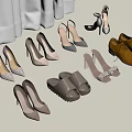 Various Stylish Shoes Display With High Heels Sandals Leather Designs And Rhinestone Details