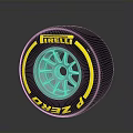 Car Tire Design Featuring Pirelli Zero With Yellow Stripe And Silver Rim