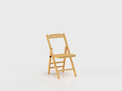 Light Wooden Folding Leisure Chair With Simple Structure And Natural Design 3d model