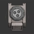 Gray Industrial Mechanical Equipment With Black Top Panel And Control Buttons
