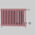 Pink and Navy Blue Radiators with Beige Gray Dark Gray Controls for Home Heating Design