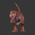 3D Pinkish Purple Tyrannosaurus Rex Dinosaur Model With Standing Posture And Open Mouth