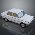 White Vintage Car With Weathered Body Classic Design And Surface Reflection 3d model