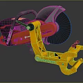 Heavy Duty Industrial Cutting Equipment With Large Red And Yellow Cutting Disc