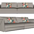 Modern double sofa three-seat sofa 3d model