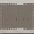 Black Sliding Doors with Perforated Grid Design in Modern Minimalist Interior