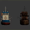 Modern And Rusty Water Vessels Displayed Side By Side With Contrasting Features