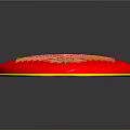 Red Oval Decorative Box With Intricate White Animal Pattern For Daily Use